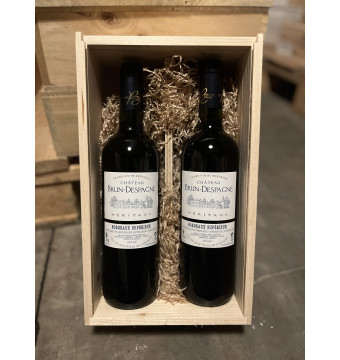Wijnkist met 2 x Château Brun Despagne Héritage - Bordeaux (rood)